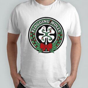 Merry Christmas Flogging Molly Band Graphic T-Shirt Holiday Music Gift Tee 05